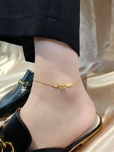 24K Saudi Gold Nasasangla Pawnable 100% Original Small Fish Transfer Bead Pendant Anklet Female Anklet for Women Non Tarnish
