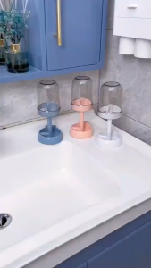 Toothbrush Holder With Dust Cover Drainage Design Plastic Multifunctional Bathroom Organizer For Cups Home Essentials