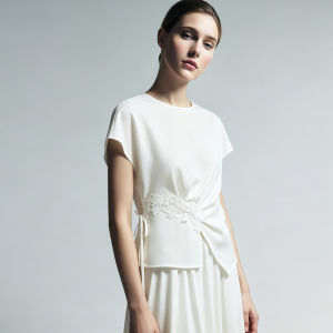 AMII | New Office Style Lace Asymmetric Blouse