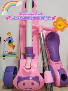 Skuter Anak Roda 3 Skuter 2 in 1 Lipat Cocok untuk usia 2-12 tahun anak Dengan Lampu