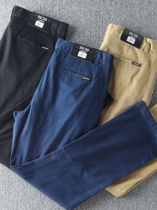 กางเกงลำลองชายผ้าฝ้ายยืดบางสไตล์อเมริกัน ทรงตรง ทรงหลวม กางเกงขายาวลำลองสำหรับฤดูใบไม้ผลิและฤดูร้อน