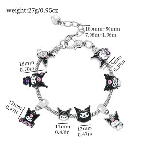 Sanrio | Kawaii Sanrio Pink Hello Kitty Melody Bracelet Pendant Girl Detachable DIY Bracelet Fans Gift Cosplay Props For Women Jewelry
