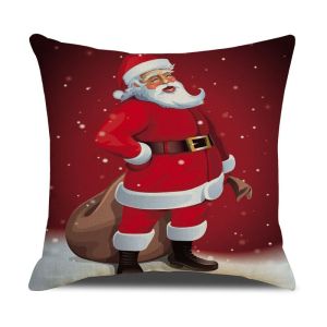 VIKAMA Mềm Mại Thân Thiện Với Làn Da Giáng Sinh Vỏ Gối Ông Già Noel Tặng Nhánh Thông Vuông Đệm Dành Cho Nhà Sofa Trang Trí Văn Phòng