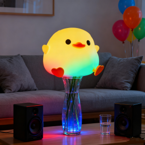 ดอดดี้ ดั๊กไฟกลางคืน LED ปรับความสว่างได้แบบชาร์จไฟได้ ระบบสัมผัส โคมไฟข้างเตียงซิลิโคนสำหรับห้องเด็ก ห้องนอน น่ารัก