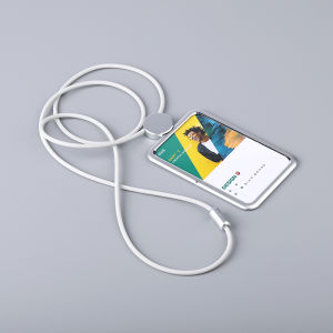 Aluminum Alloy Horizontal Vertical Dual Purpose Work ID Card Holder Lanyard Silicone Badge Holder Business Document Case