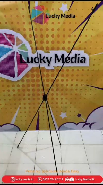 X-Banner (RANGKA ONLY) Stand X Banner Hitam 60x160cm Display Promosi Standing Tiang Usaha Olshop