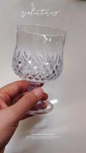 daily1 PCS Plastic Wine Glasses Vintage Champagne Cups Cut Goblets Unbreakable Cocktail Glasses Plastic stemmed wine glass