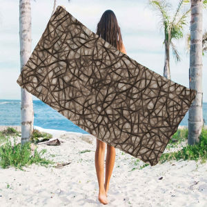 Brown Tangled Fiber Quick Drying Microfiber Beach Towel Lightweight for Swimming Camping Yoga - Bath Towel