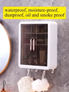 Wall-Mounted Waterproof Bathroom Cabinet Organizer - Multi-Compartment Easy to Install Multifunctional