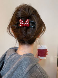 กิ๊บติดผมลายจุดหวานพร้อมโบว์ผีเสื้อสำหรับผู้หญิง กิ๊บติดผมสไตล์เกาหลีสำหรับฤดูร้อนปี 2025 ทรงครอป เครื่องประดับผมสุดเก๋