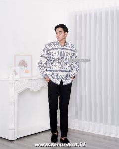 BAJU TENUN SAKURA SET NAVY NTT