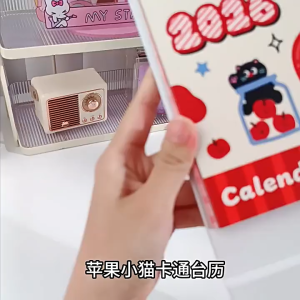 2026 Sanrio/Crayon Shin-chan /Apple Black Cat /Retro Style Official Desktop Calendar & Planner (RANDOM PICK DESIGN)