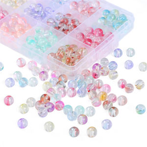50Pcs 8mm Mixed Candy Colorful Glass Crystal Loose Beads for Bracelet Necklace DIY Jewelry Making Beads