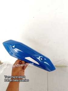Tutup Knalpot Pelindung Cover Knalpot Beat Fi New Esp Carbu Bahan Besi Vario 110 Fi Spacy Scoopy Warna Biru