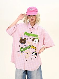 Áo Thun Nữ Tay Ngắn Thêu Khăn Cỡ Lớn 300 Pound Mùa Hè 2025 Dáng Rộng Phong Cách Đường Phố Nhật Bản Thời Trang