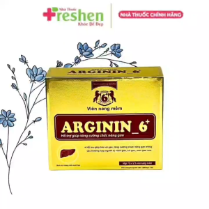 Viên nang mềm Arginin 6+ hộp 60 viên Hỗ trợ giúp giải độc và bảo vệ gan giúp tăng cường chức năng gan.