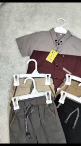 Setelan kemeja anak laki-laki usia 0-12 tahun kemeja anak laki-laki plus celana cinos premium atasan dan bawahan anak laki-laki terbaru remaja tanggung Bahan Katun Poplin - Lazada
