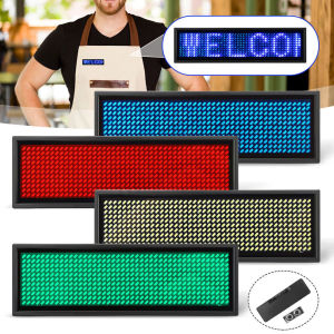 [Temporarily delisted] Portable Mini Electronic Nameplate Bluetooth Programmable Digital LED Name Tag  Rechargeable Rolling Name Information Label Logo Sign Support Multi Language for Waiter Staff led Badge  Chest Tag