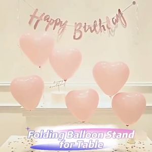 Foldable Balloon Stand For Table Decorations Display DIY Different Shapes Balloon Stand Holder Set Desk Decor Balloon Column For Table Centerpieces For Birthday Wedding Graduation Baby Shower Party Supplies And Decorations