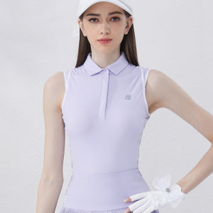 Summer Golf Tennis Womens Outfit Short Sleeve Skirt Korean Style Sleeveless Top Golf Pleated Skirt Ladies Clothing Set