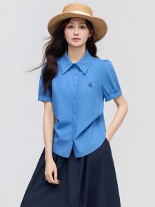INMAN | Áo Sơ Mi Pháp Kiểu Cổ Rộng Thêu Hoa