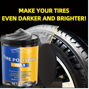 150g Tire Wax - Universal Rubber Plastic Leather Polish and Auto Tire Gloss Enhancer - Retreading Cream Polishing Coating