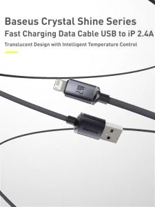 Baseus Crystal Shine Series USB To Lightning 2.4A Cable Kabel Charger Quick Charging