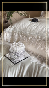 M.O.V. AMY | LYOCELL TENCEL BLEND COTTON 1200 TC | DUVET COVER SET WITH LACES | PILLOW CASE | QUILT COVER | FLAT SHEET | SHEET SET