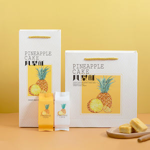 Pineapple Sandwich Cookies Packing Box 6/8 PCs Small Fresh Handbag Ins Gift Box Handmade Roast Machine Sealing Bag Packaging