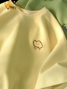 Áo Thun Cotton Tay Ngắn Mùa Hè Dáng Rộng Cho Nữ Cỡ Lớn Thêu Đơn Giản Thiết Kế Đa Năng Phong Cách Thường Ngày