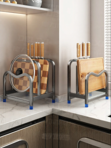 DELIXI | Stainless Steel Kitchen Organizer Knife Storage Cutting Board Pot Lid Rack