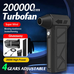 Violent Fan 200000RPM Powerful Air Blower Vacuum Dust Cleaner Type-C Charging Strong Winds 53m/s Brushless Turbo Jet Blower 