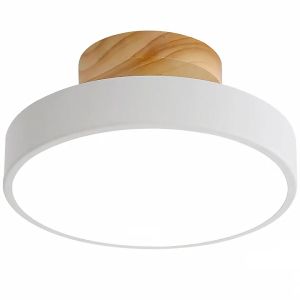 LED Ceiling Lamp Modern Minimalist Macaron Wood Round Ceiling Lamp Lights for Ceiling Led Design Living Room Restaurant Bedroom Corridor Kitchen