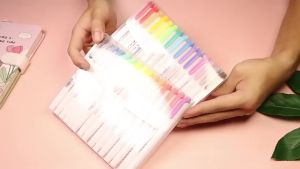 5/15/25 Pcs Double Head Highlighter Pens Graffiti Markers Highlighters Art Colored Sketch Markers Kawaii Korean Stationery