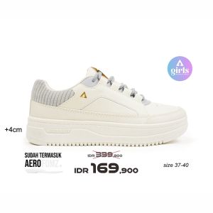Aerostreet 37-40 Olivia Natural Natural Abu Muda - Sepatu Sneakers Wanita