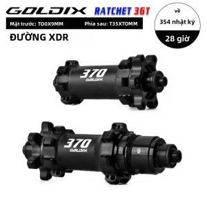 Đùm Xe Đạp GOLDIX R370 28H Ratchet 36T Đường Trường Phanh Đĩa 6 Lỗ XDR HG QR Thru Axle 135mm 142mm Dành Cho Shimano SRAM