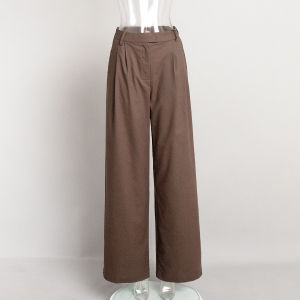 Womens High Waist Wide Leg Pants Office Work Trousers Casual Loose Fit Suit Pants for Female Streetwear Bottoms