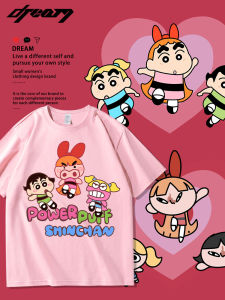 Pure Cotton Short Sleeve T-Shirt Womens Fashion Cartoon Print Loose Fit Summer Top Half Sleeve Cartoon Anime Flying Girl Cop