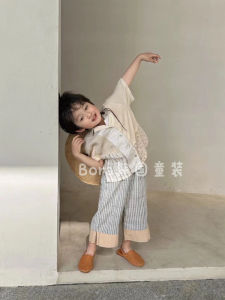 Boys Summer Thin Short Sleeve Shirt Baby Street Style Casual Fashion Set Childrens Clothing Korean Version Other Material 100%