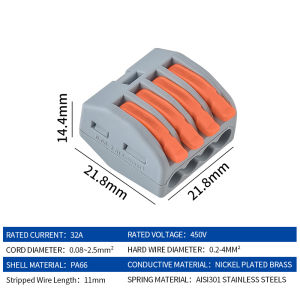 30Pcs CMK41 Quick Connect Push-in Terminal Blocks 2-5 Port Universal Compact Lever Clamp Splicing Wire Connector for Fast Wiring