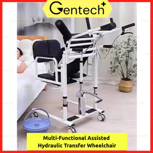 Hydraulic Transfer Wheelchair Kerusi Roda/Bergerak Nursing Chair Elderly Bedridden Patient Rehabilitation