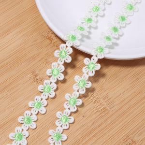 3Yards/lot 1.5cm Color Daisy Flower Lace Trim Sun Flower Knitting Wedding Embroidered DIY Garment Earring Sewing Supplies Crafts