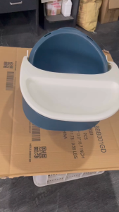 Toddler Booster Seat for Kitchen Chair – Lightweight for on-the-go Easy-Clean 3-Point Harness Strap – Plastic Booster Seat for Dining Table Slate