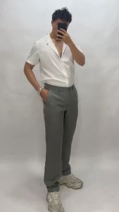 Men’s Slacks Pants Straightleg with Pockets Formal Office Business Trousers for Men Slacks na Panglalaki Professional Formal Suit Pants AA10 GREY (28-38)