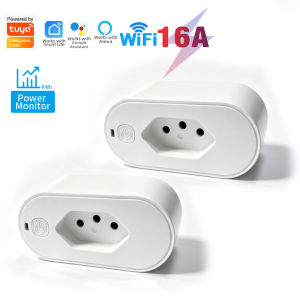 Tuya WiFi Smart Socket Brazil Plug with Energy Monitor And Timer Works with Smart Life Alexa And Google Home Voice Control