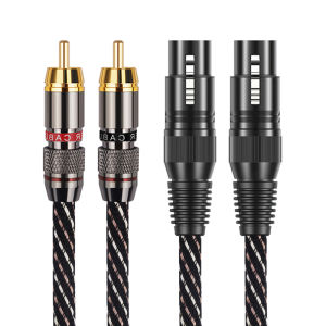 YYTCG HIFI 2RCA to 2XLR Audio cable 6N OFC 3 Pin XLR Female to RCA Male Cable For speaker Amplifier Mixer Patch Cable