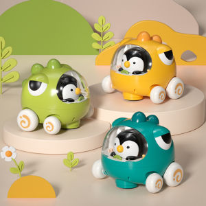 【S.mart】Little Penguin Electric omni directional swivel wheel Dino musical toy car