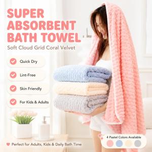 Towel Bath Towel for Adult Bath Towel Microfiber Towel Cotton Bath Towel Large Bath Sheet Absorbent Quick Dry Soft Bath Towel for Men Women Bathroom Towel Face Towel Multi Purpose Towel Home Use