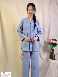 Bộ Pháp Phục Đi Chùa Bộ Lam Đi Chùa La Hán Truyền Thống Vải Kate Nhật Thoáng Mát Thanh Lịch- Pháp Phục Xuân Hồng
