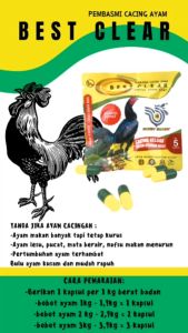 OBAT CACING AYAM BEST CLEAR RP ISI 5 KAPSUL SASET